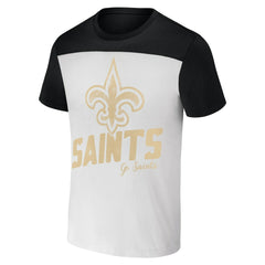 New Orleans Saints NFL x Darius Rucker Collection Colorblocked T-Shirt - White/Black - Fanatics