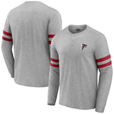 Atlanta Falcons NFL x Darius Rucker Collection Henley Long Sleeve T-Shirt - Heather Gray - Fanatics