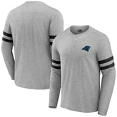 Carolina Panthers NFL x Darius Rucker Collection Henley Long Sleeve T-Shirt - Heather Gray - Fanatics