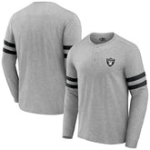 Las Vegas Raiders NFL x Darius Rucker Collection Henley Long Sleeve T-Shirt - Heather Gray - Fanatics