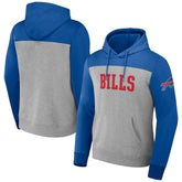 Buffalo Bills NFL x Darius Rucker Collection Color Blocked Pullover Hoodie - Heather Gray - Fanatics
