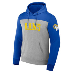 Los Angeles Rams NFL x Darius Rucker Collection Color Blocked Pullover Hoodie - Heather Gray - Fanatics