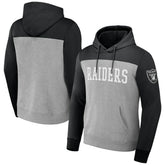 Las Vegas Raiders NFL x Darius Rucker Collection Color Blocked Pullover Hoodie - Heather Gray - Fanatics