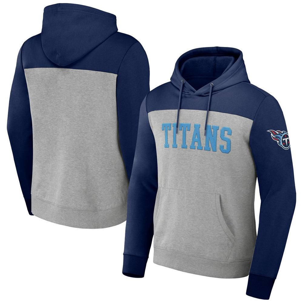Tennessee Titans NFL x Darius Rucker Collection Color Blocked Pullover Hoodie - Heather Gray - Fanatics