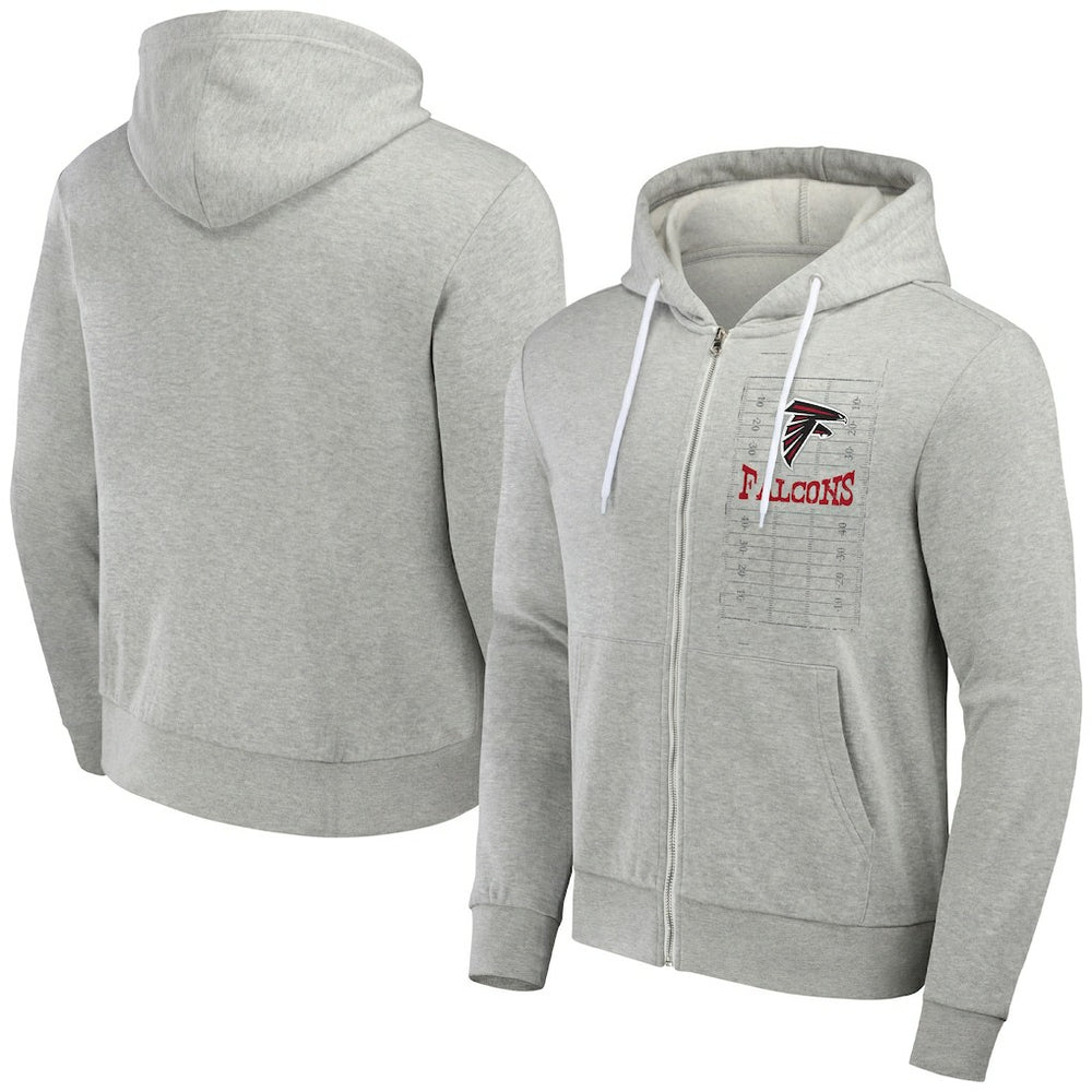 Atlanta Falcons NFL x Darius Rucker Collection Domestic Full-Zip Hoodie - Heather Gray - Fanatics