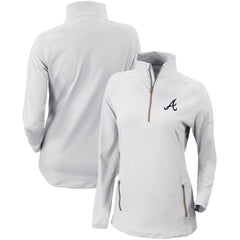 Atlanta Braves Columbia Women's Omni-Wick Outward Nine Quarter-Zip Pullover Top Sale