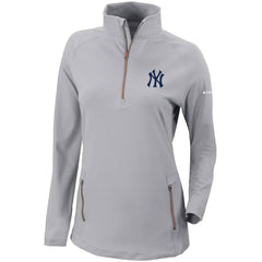 New York Yankees Columbia Women's Omni-Wick Outward Nine Quarter-Zip Pullover Top Discount