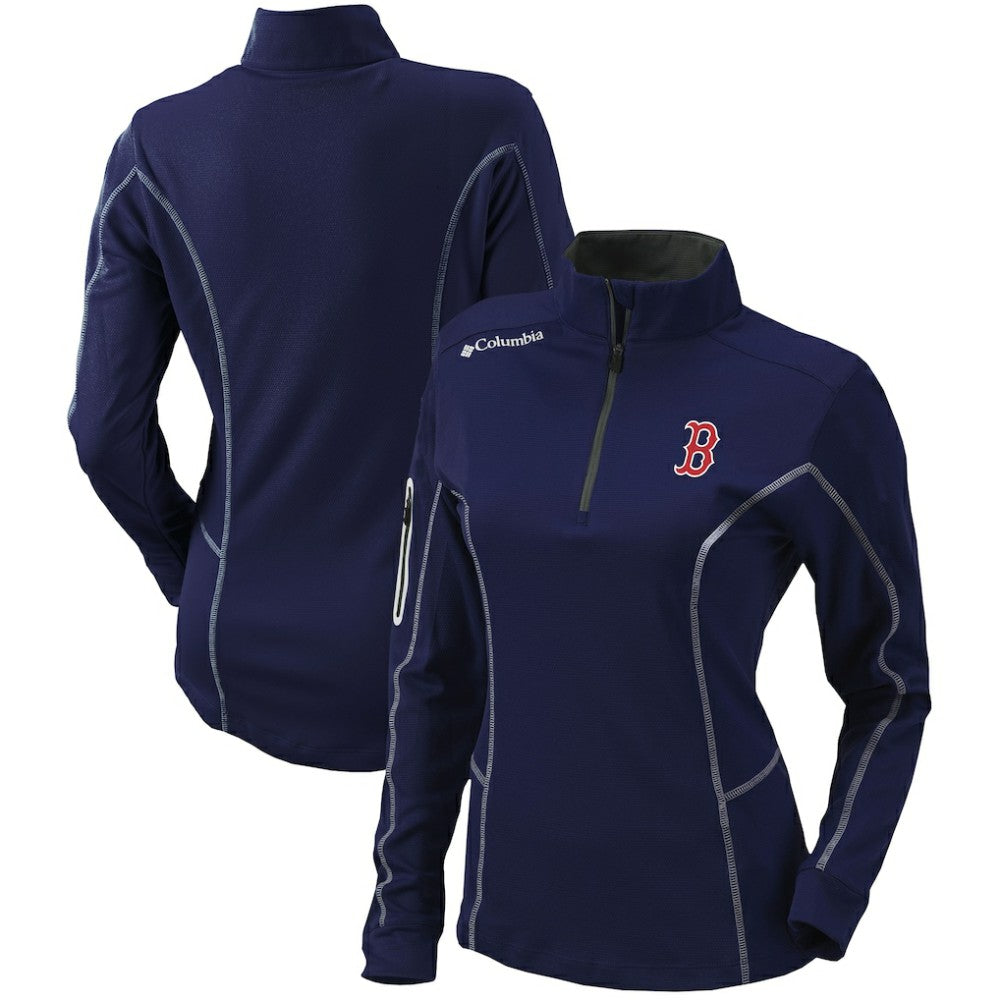 Boston Red Sox Columbia Women's Omni-Wick Shotgun Quarter-Zip Pullover Top Discount