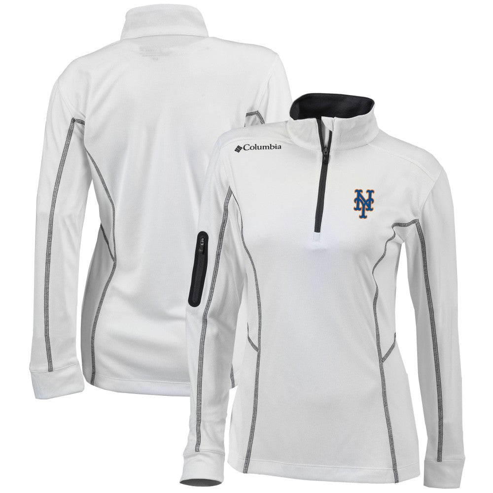 New York Mets Columbia Women's Omni-Wick Shotgun Quarter-Zip Pullover Top Discount