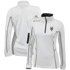 New York Mets Columbia Women's Omni-Wick Shotgun Quarter-Zip Pullover Top Discount