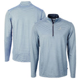 Atlanta Braves Cutter & Buck Virtue Eco Pique Micro Stripe Recycled Quarter-Zip Pullover Top Outlet