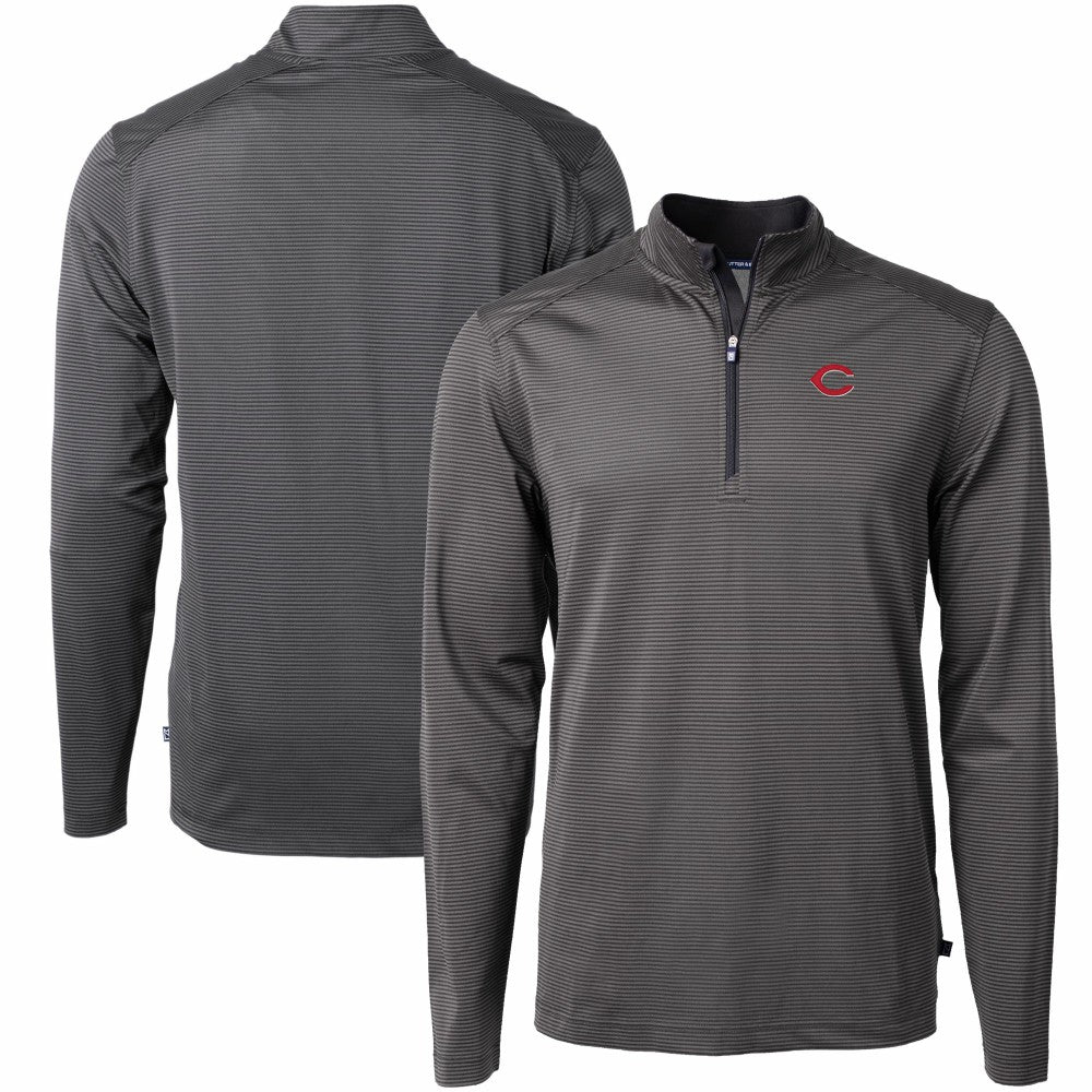 Cincinnati Reds Cutter & Buck Virtue Eco Pique Micro Stripe Recycled Quarter-Zip Pullover Top Near Me