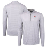 Cincinnati Reds Cutter & Buck Virtue Eco Pique Micro Stripe Recycled Quarter-Zip Pullover Top Near Me