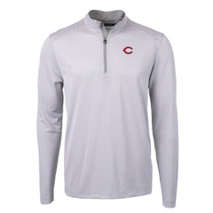 Cincinnati Reds Cutter & Buck Virtue Eco Pique Micro Stripe Recycled Quarter-Zip Pullover Top Near Me