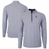 Cleveland Guardians Cutter & Buck Virtue Eco Pique Micro Stripe Recycled Quarter-Zip Pullover Top Online