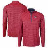 Cleveland Guardians Cutter & Buck Virtue Eco Pique Micro Stripe Recycled Quarter-Zip Pullover Top Online