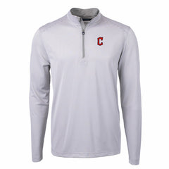 Cleveland Guardians Cutter & Buck Virtue Eco Pique Micro Stripe Recycled Quarter-Zip Pullover Top Online