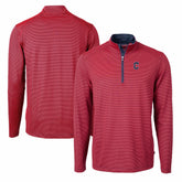 Cleveland Guardians Cutter & Buck Virtue Eco Pique Micro Stripe Recycled Quarter-Zip Pullover Top for sale