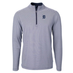Detroit Tigers Cutter & Buck Virtue Eco Pique Micro Stripe Recycled Quarter-Zip Pullover Top Online
