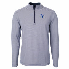Kansas City Royals Cutter & Buck Virtue Eco Pique Micro Stripe Recycled Quarter-Zip Pullover Top Near Me