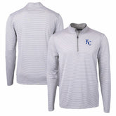 Kansas City Royals Cutter & Buck Virtue Eco Pique Micro Stripe Recycled Quarter-Zip Pullover Top Online