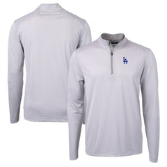 Los Angeles Dodgers Cutter & Buck Virtue Eco Pique Micro Stripe Recycled Quarter-Zip Pullover Top Outlet