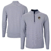 Milwaukee Brewers Cutter & Buck Virtue Eco Pique Micro Stripe Recycled Quarter-Zip Pullover Top for sale