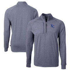 Kansas City Royals Cutter & Buck Adapt Eco Knit Stretch Recycled Quarter-Zip Pullover Top Sale