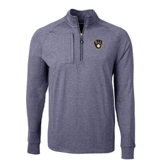 Milwaukee Brewers Cutter & Buck Adapt Eco Knit Stretch Recycled Quarter-Zip Pullover Top Sale