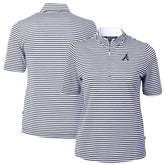 Atlanta Braves Cutter & Buck Women's Virtue Eco Pique Stripe Top for sale