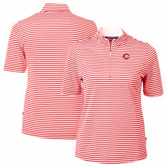 Cincinnati Reds Cutter & Buck Women's Virtue Eco Pique Stripe Top Online