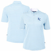 Kansas City Royals Cutter & Buck Women's Virtue Eco Pique Stripe Top Sale