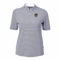 Milwaukee Brewers Cutter & Buck Women's Virtue Eco Pique Stripe Top Near Me