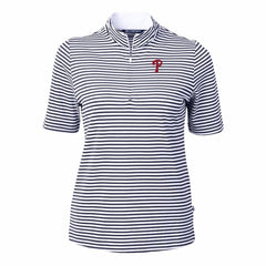 Philadelphia Phillies Cutter & Buck Women's Virtue Eco Pique Stripe Top Outlet