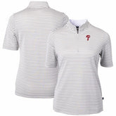 Philadelphia Phillies Cutter & Buck Women's Virtue Eco Pique Stripe Top for sale