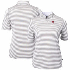 Philadelphia Phillies Cutter & Buck Women's Virtue Eco Pique Stripe Top for sale