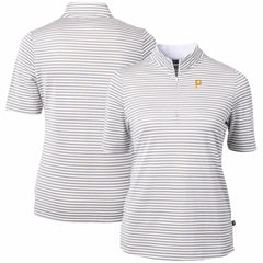 Pittsburgh Pirates Cutter & Buck Women's Virtue Eco Pique Stripe Top for sale