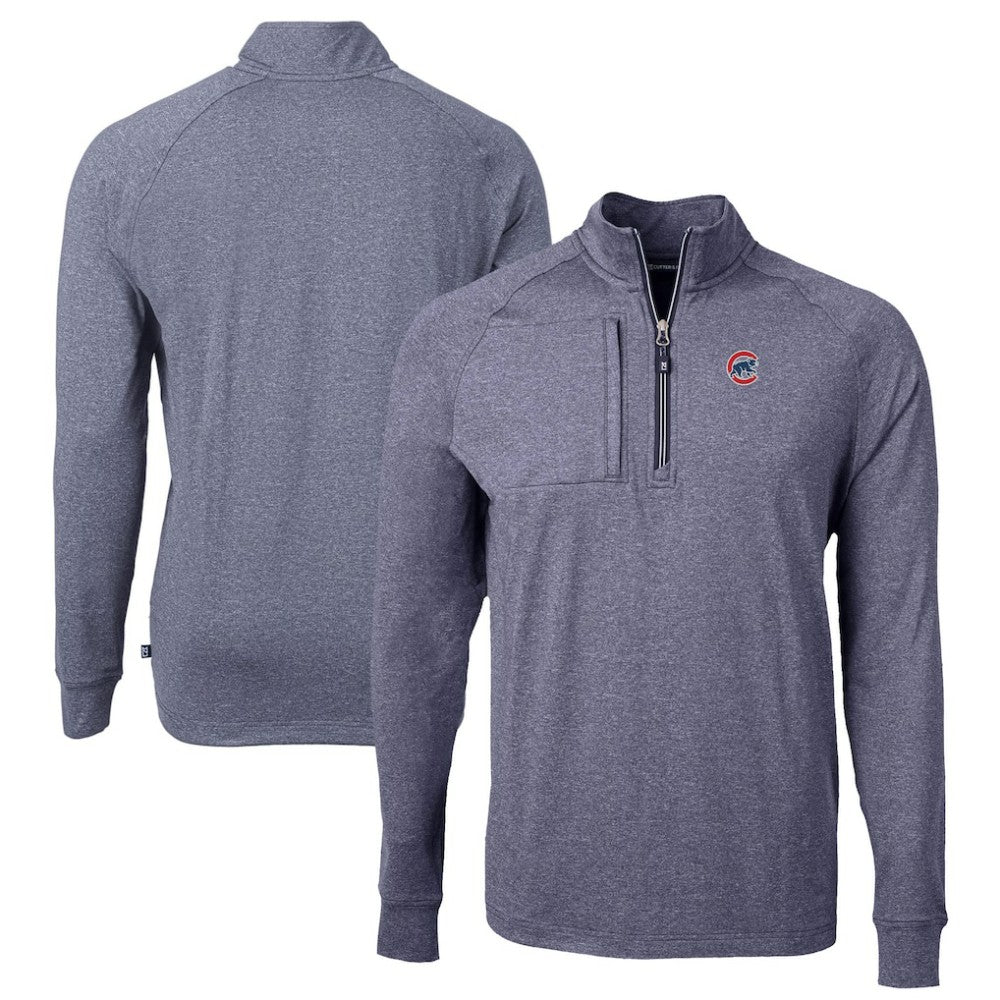 Chicago Cubs Cutter & Buck Big & Tall Adapt Eco Knit Stretch Recycled Quarter-Zip Pullover Top Outlet
