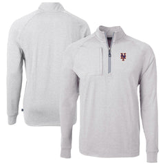 New York Mets Cutter & Buck Big & Tall Adapt Eco Knit Stretch Recycled Quarter-Zip Pullover Top Discount