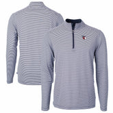 Cleveland Guardians Cutter & Buck Virtue Eco Pique Micro Stripe Big & Tall Recycled Quarter-Zip Pullover Top Online