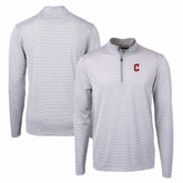 Cleveland Guardians Cutter & Buck Virtue Eco Pique Micro Stripe Big & Tall Recycled Quarter-Zip Pullover Top Near Me