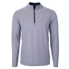 Houston Astros Cutter & Buck Virtue Eco Pique Micro Stripe Big & Tall Recycled Quarter-Zip Pullover Top for sale