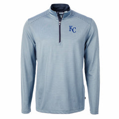 Kansas City Royals Cutter & Buck Virtue Eco Pique Micro Stripe Big & Tall Recycled Quarter-Zip Pullover Top Online