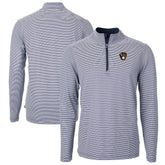 Milwaukee Brewers Cutter & Buck Virtue Eco Pique Micro Stripe Big & Tall Recycled Quarter-Zip Pullover Top Online