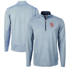 St. Louis Cardinals Cutter & Buck Virtue Eco Pique Micro Stripe Big & Tall Recycled Quarter-Zip Pullover Top Discount