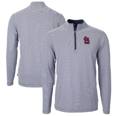 St. Louis Cardinals Cutter & Buck Virtue Eco Pique Micro Stripe Big & Tall Recycled Quarter-Zip Pullover Top Sale