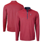 Texas Rangers Cutter & Buck Virtue Eco Pique Micro Stripe Big & Tall Recycled Quarter-Zip Pullover Top Sale