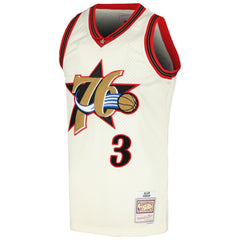 Mitchell & Ness Allen Iverson Philadelphia 76ers Chainstitch Swingman Jersey Cream