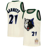 Mitchell & Ness Kevin Garnett Minnesota Timberwolves Chainstitch Swingman Jersey Cream