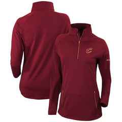 Columbia Cleveland Cavaliers Women's Omni-Wick Outward Nine Quarter-Zip Pullover Top Burgundy